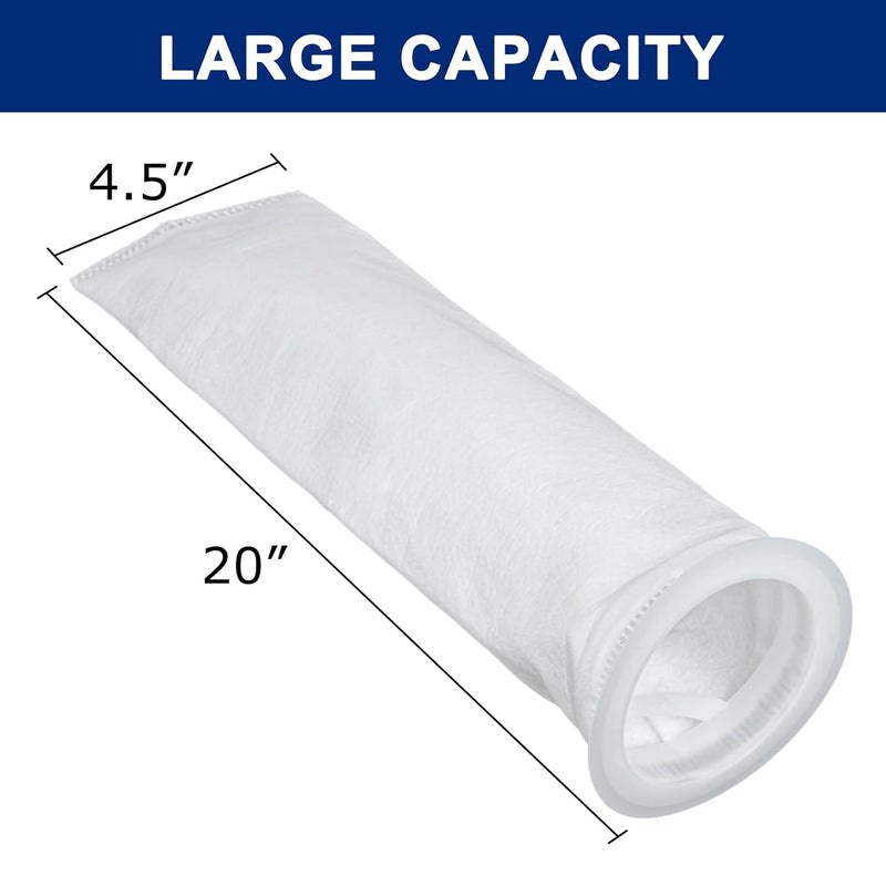CARGEN كيس فلتر 1 ميكرون - بولي بروبيلين 4.5" × 20" مع حلقة بلاستيكية للصناعات الكيميائية والغذائية - Image 4